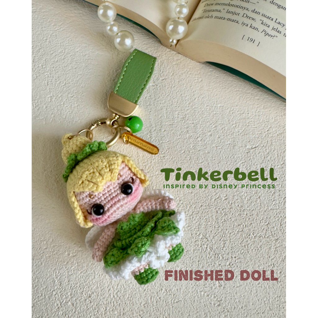 Tinkerbell inspired by Disney Princess - Keychain Rajut Amigurumi Handmade