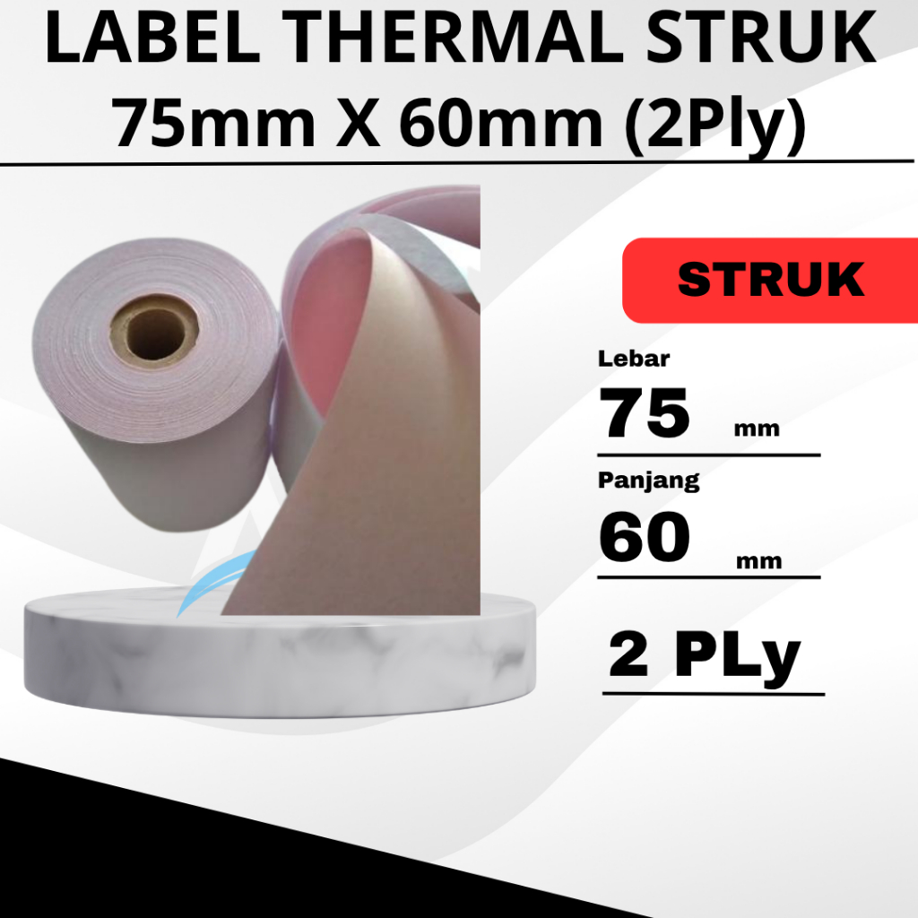 

Kertas Kasir NCR 2Play Ukuran 75x60mm Paket 10 Roll