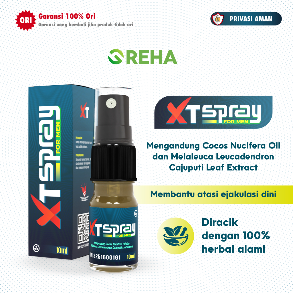 Xt-Spray Minyak Pijat Oba Kuat Pria Tahan Lama Tanpa Kebas Original BPOM 10ml