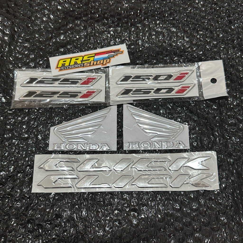 Emblem Click Logo Timbul Click 2PCS Kiri Kanan Dan Fulset Emblem Click Vario 125i 150i Clik Stiker 1