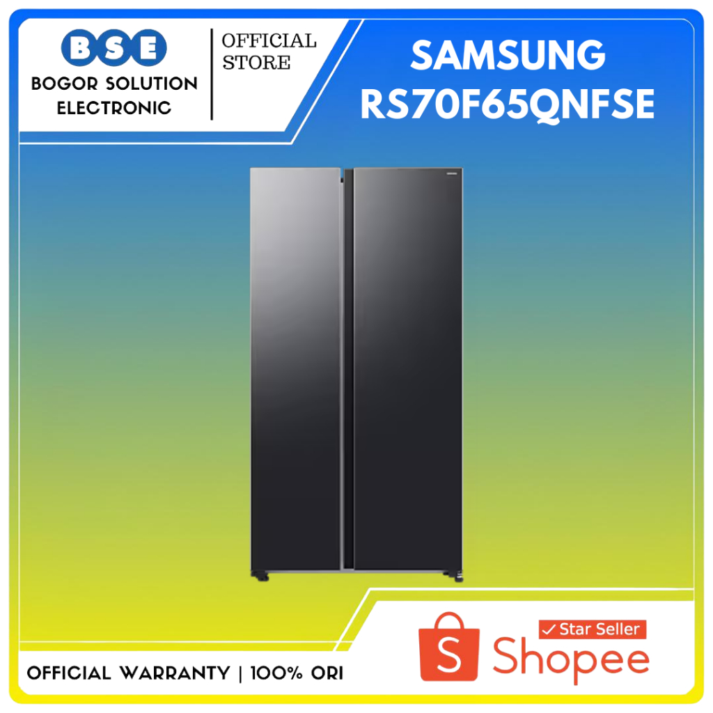 Kulkas Bespoke Samsung Side by Side RS70F65QNFSE Kulkas Inverter Samsung 680 Liter - BLACK DOI