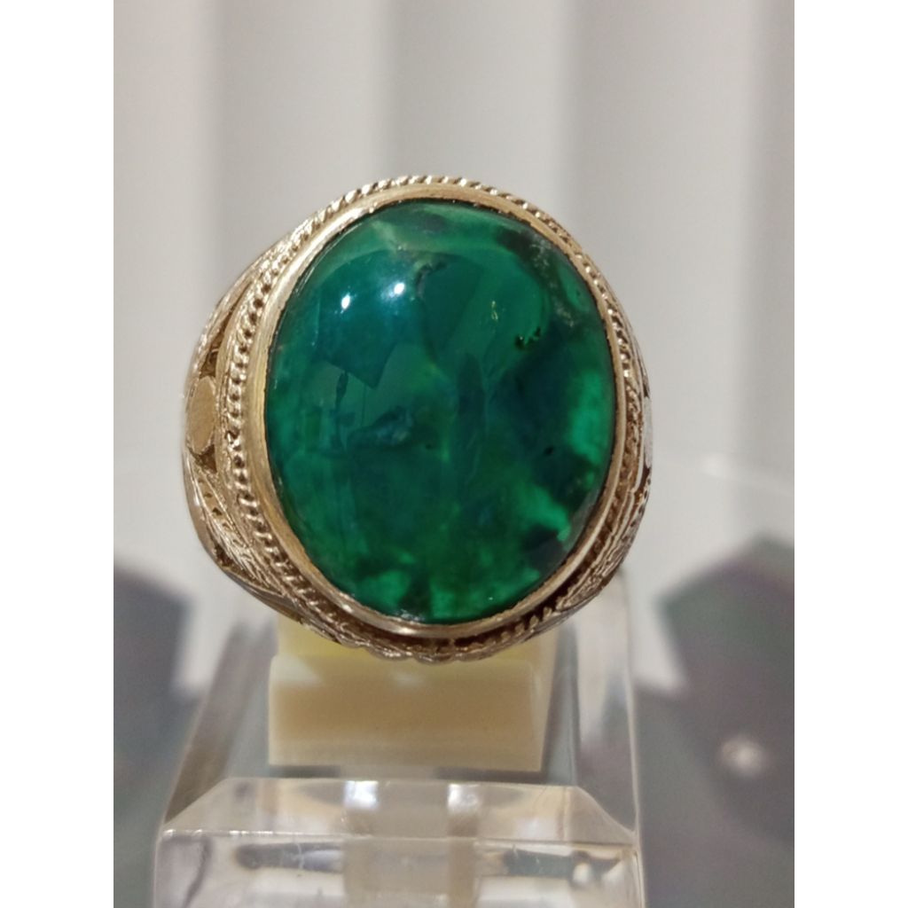 CINCIN BATU AKIK BACAN GULAU KURA RING PERAK