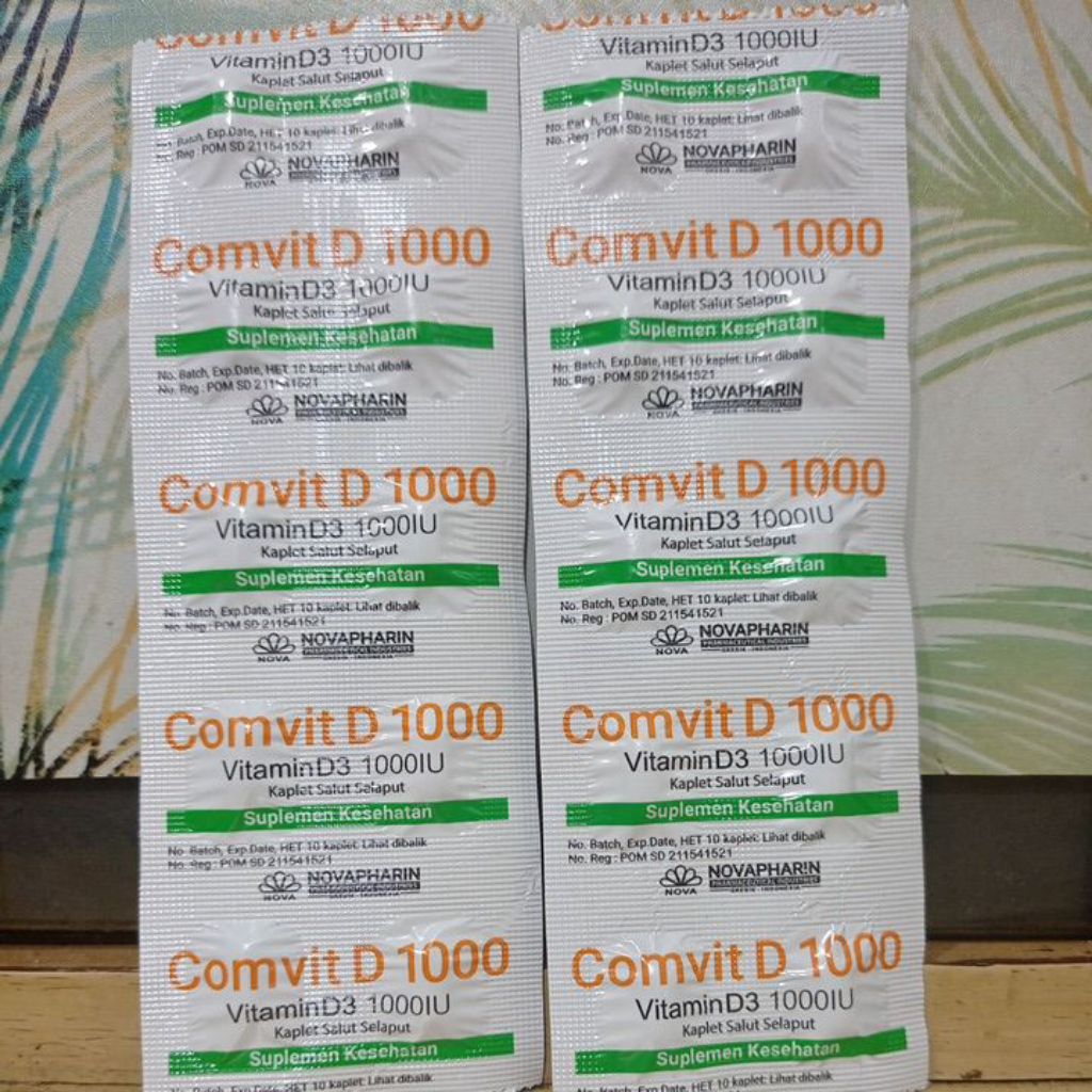 COMVIT D 1000 IU 10 tablet | vitamin D3 | suplemen kesehatan