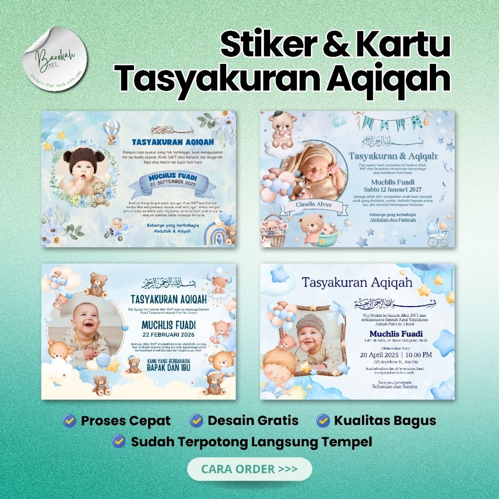

Stiker/ Kartu Tasyakuran Aqiqah