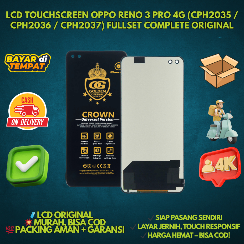 LCD OPPO RENO 3 PRO 4G TOUCHSCREEN FULLSET COMPLETE ORIGINAL