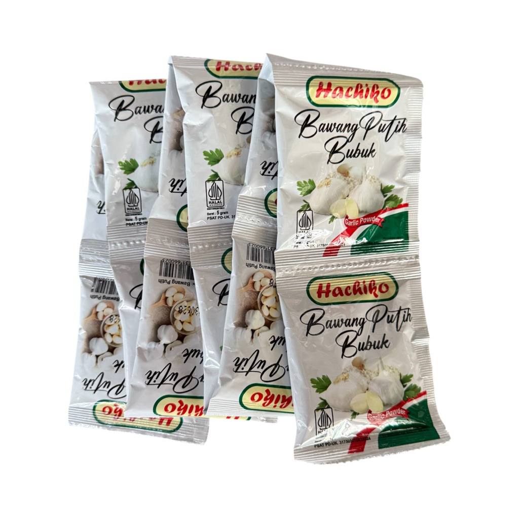 

Hachiko Bawang Putih Bubuk 1 Renceng isi 12 Sachet