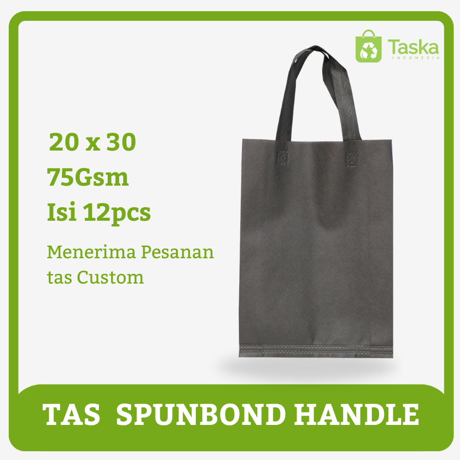 

Taska - GOODIE BAG SPUNBOND HANDLE 20x30 Warna Hitam Harga Satuan Tas Souvenir Custom