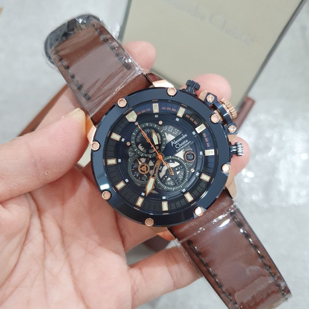 ALEXANDRE CHRISTIE PRIA AC 6564 BLUE ROSEGOLD JAM TANGAN ALEXANDRE CHRISTIE AC 6564 ORIGINAL
