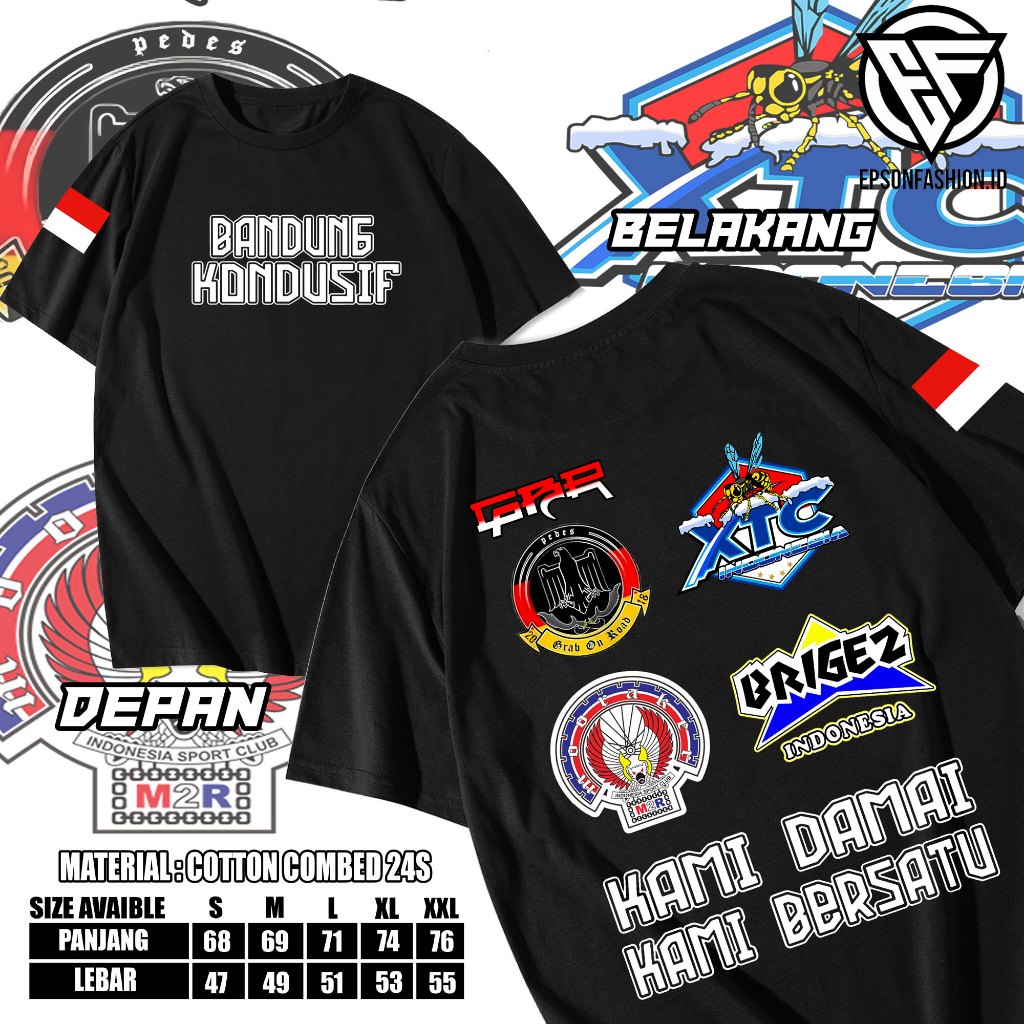 KAOS BRIGEZ MPH BANDUNG KONDUSIF KAMI DAMAI DAN BERSATU MOONRAKER XTC GBR INDONESIA ORIGINAL