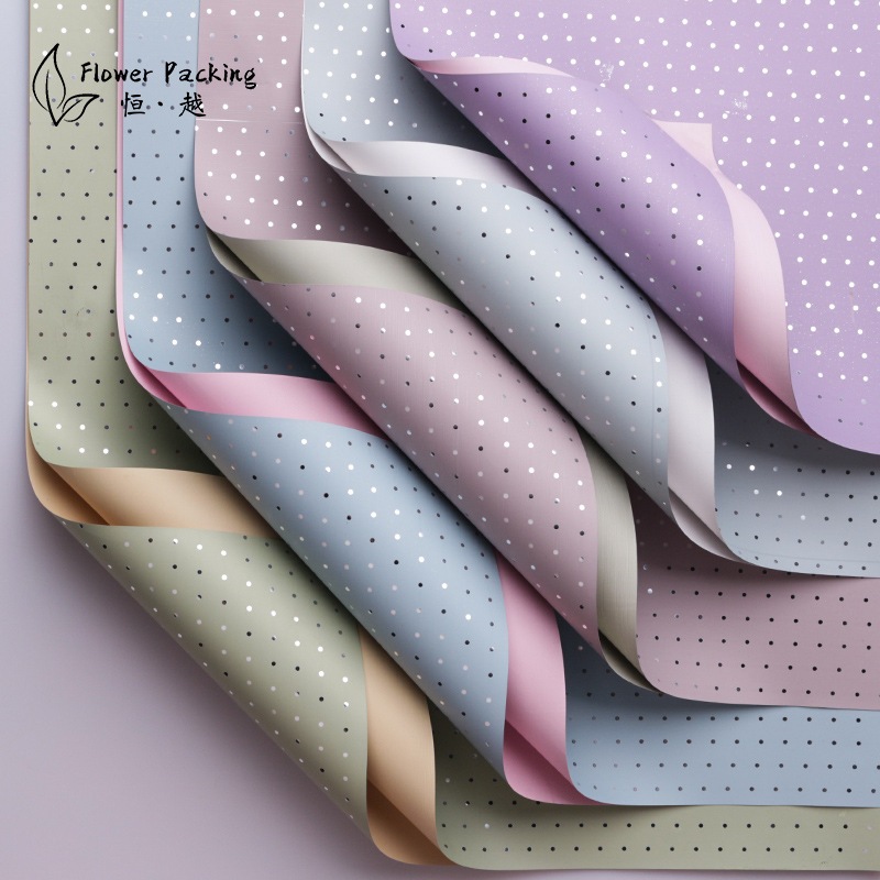 

[ 20 LEMBAR ] Flower Wrapping Paper Small Polkadot Cellophane Kertas Buket Dua Warna Bi Color Motif Polkadot Kecil KB6031