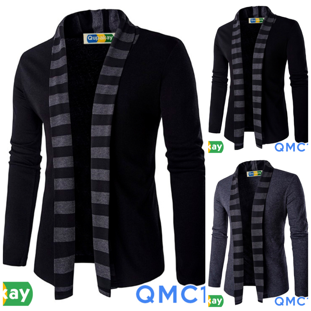 QUPAKAY Cardigan Korea Cotton Rajut Halus | Baju Pria Lembut, Adem & Nyaman QMC136 - QMC137