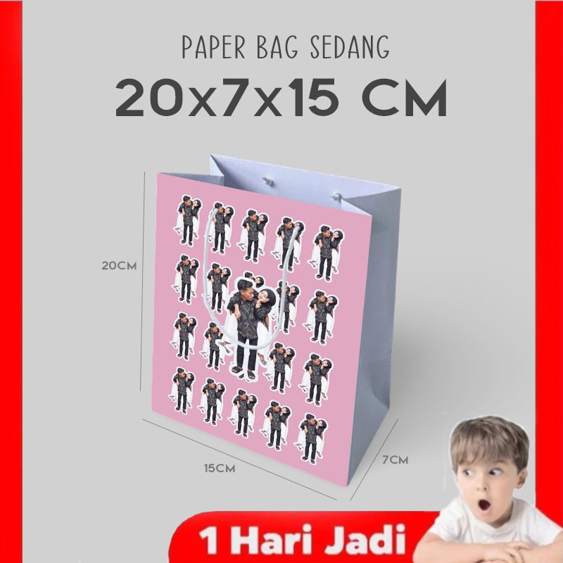 

(FULL WARNA) Tas Ulang Tahun Anak Bebas Desain Uk. 20x7x15 cm / Tas Kertas Ulang Tahun Anak Bebas Desain Murah