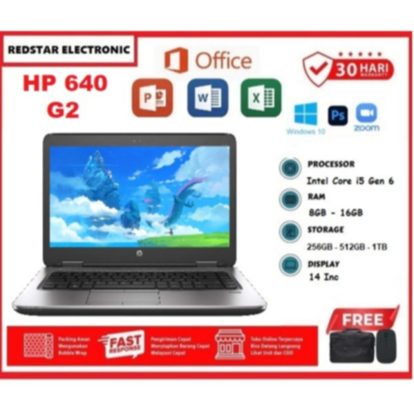 HP PROBOOK 640 G2 CORE i5 GEN 6 14 WIDE 8GB/256GB SSD WIN10 - 8GB/256GB SSD