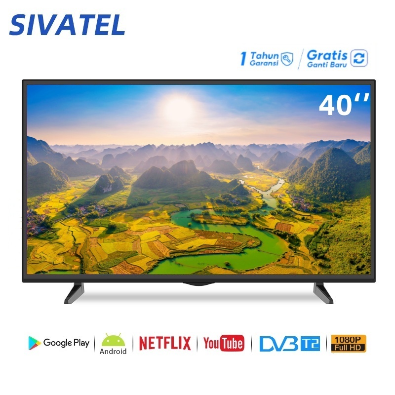 Sivatel TV LED Smart 40 inch FHD LED TV Android 12.0 Televisi YouTube-WiFi-Web Broswer