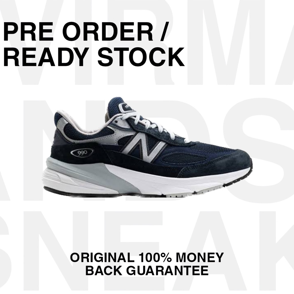 New Balance 990 V6 Made In Usa White Navy Obsidian