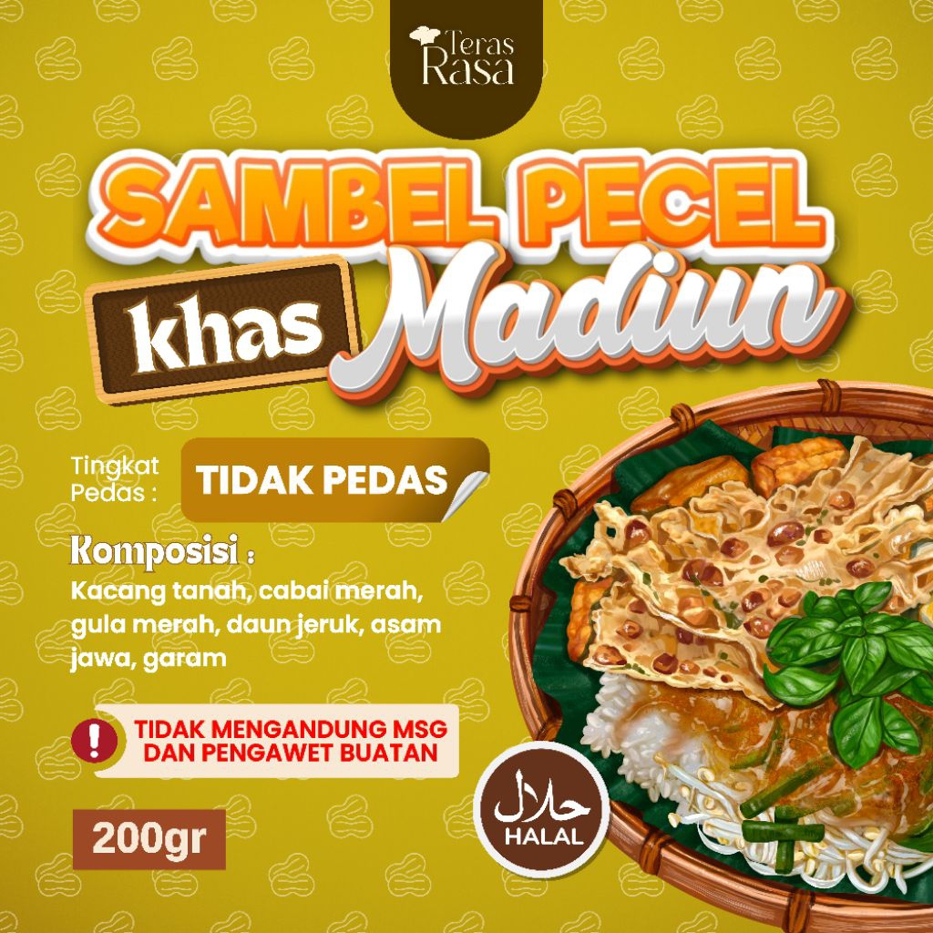 

Sambel Pecel Khas Madiun Non MSG Non Bahan Pengawet Buatan Tidak Pedas