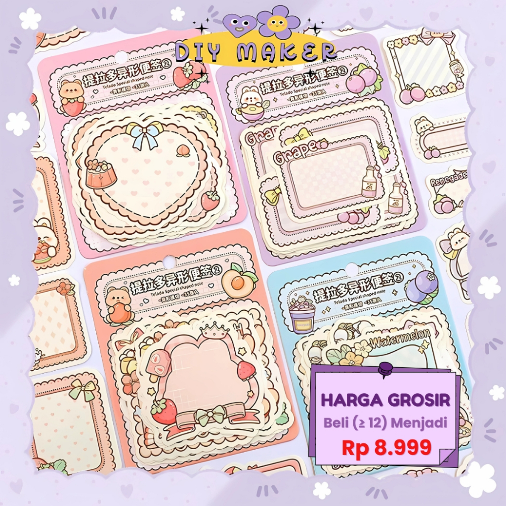 

DM Kertas Notes Cantik Memo Aesthetic Lucu Alat Tulis Sekolah Alat Tulis Kantor ATK Notes TLD124