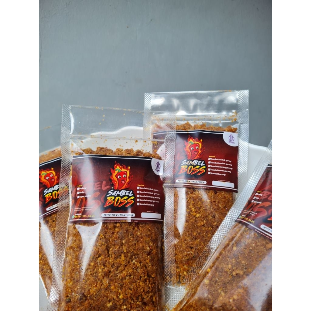 

sambel kacang original manis pedas bikin nagih cap sambel BOSS
