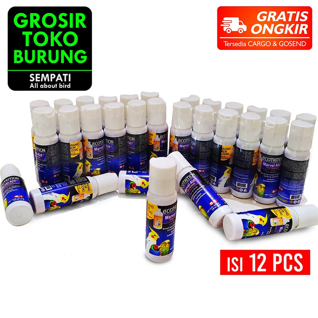 SEMPATI GROSIR Marvel Aid Oral Remedy 30ml For All Bird Isi 12 Pcs Obat Burung Kakatua Finch Lovebir