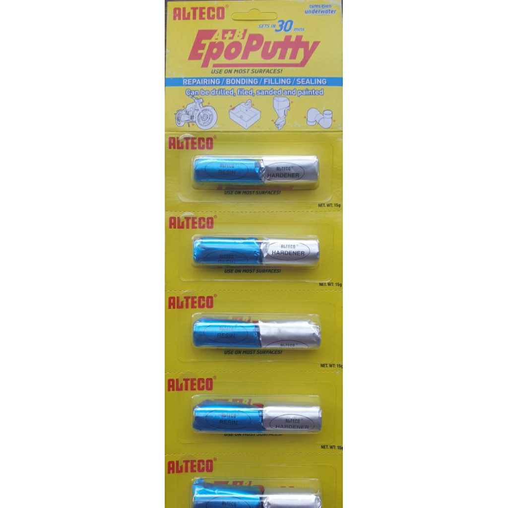 

Lem alteco 15 gram porting kapal tambal serba guna epoxy epoputty waterproof 2 komponen