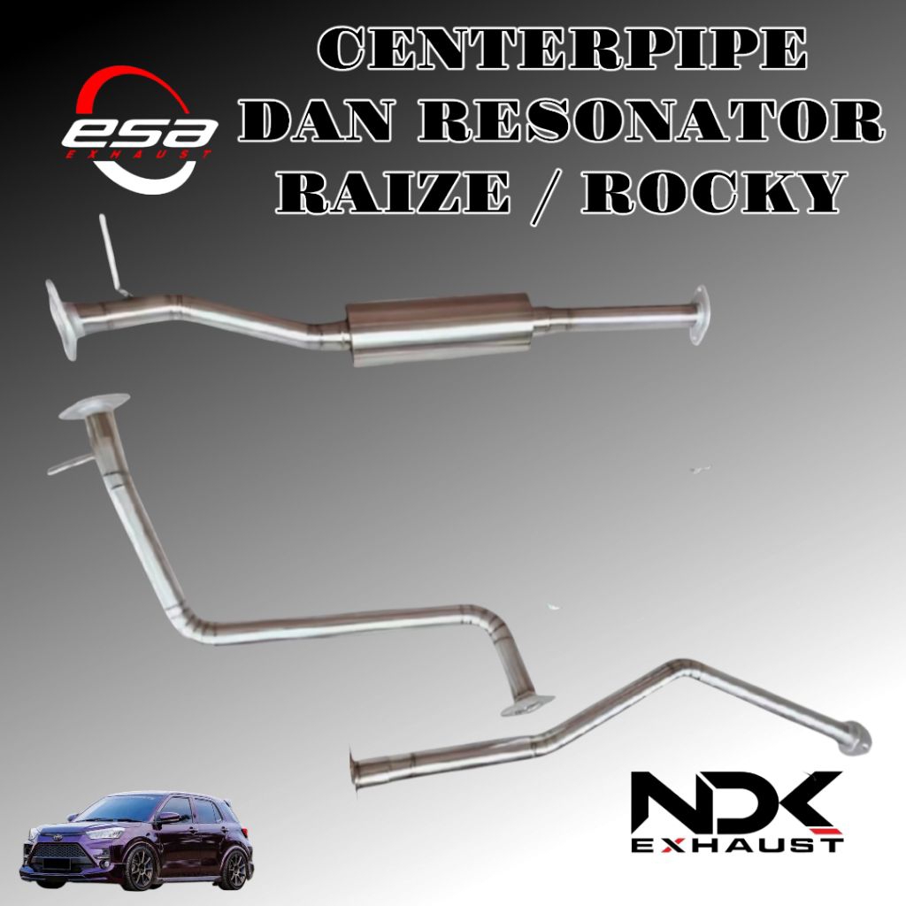CENTERPIPE RESONATOR MOBIL RAIZE / ROCKY NDK EXHAUST PIPA TENGAH BOLTON KNALPOT MOBIL RACING