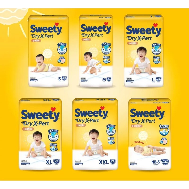 Sweety Dry Xpert Pants S38/M32/L28/XL24/XXL24 Sweety Bronze [Minimum Pembelian 3 Ball]