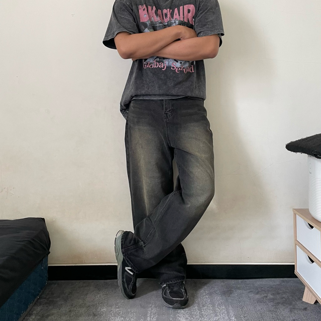 Jeans Baggy Black Washed by JJIM