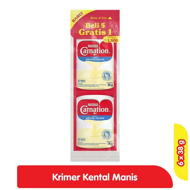 

Carnation Susu Kental Manis Sachet 6 x 38gr / Susu Carnation Kental Manis
