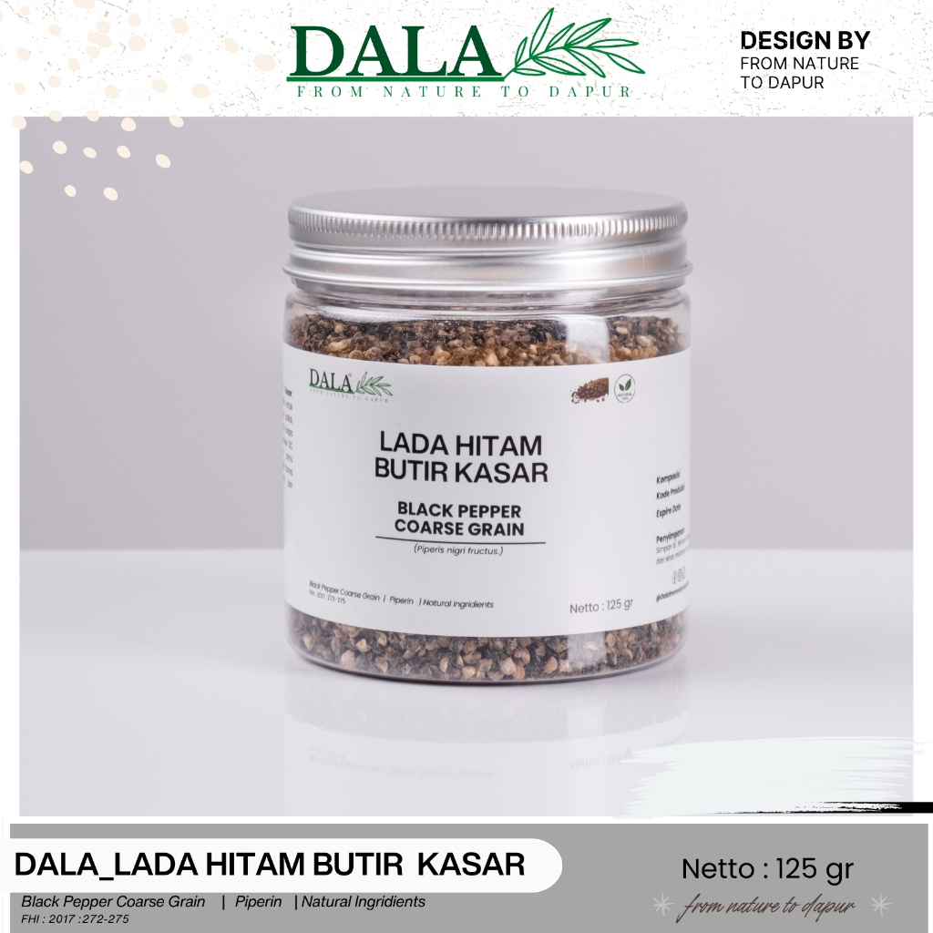 

DALA_Lada Hitam Butir Kasar / Black Pepper Coarse Powder (75 gr / 125 gr)
