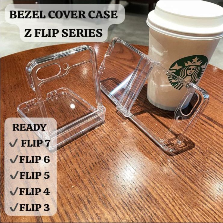 Bezel Cover Transprant Hard Case Samsung Galaxy Z Flip 7 Flip 6 Flip 5 Flip 4 Z Flip 3 5G With Mid C