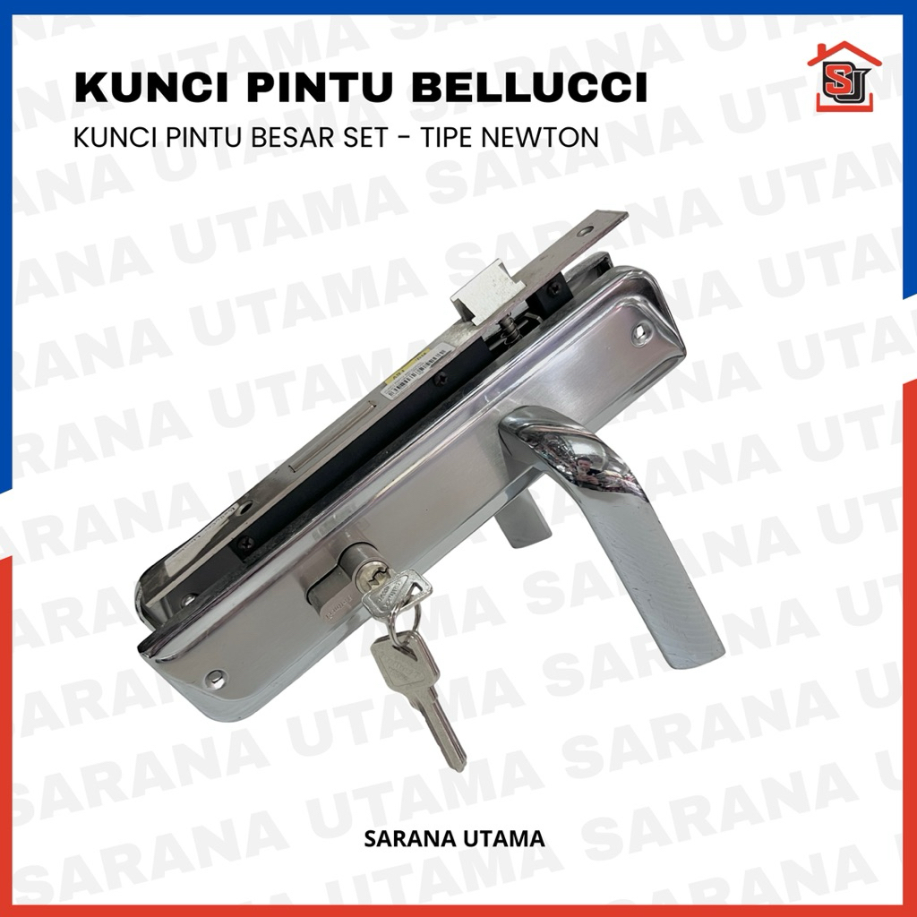 Kunci Pintu Rumah Besar Stainless Bellucci - Tipe Newton