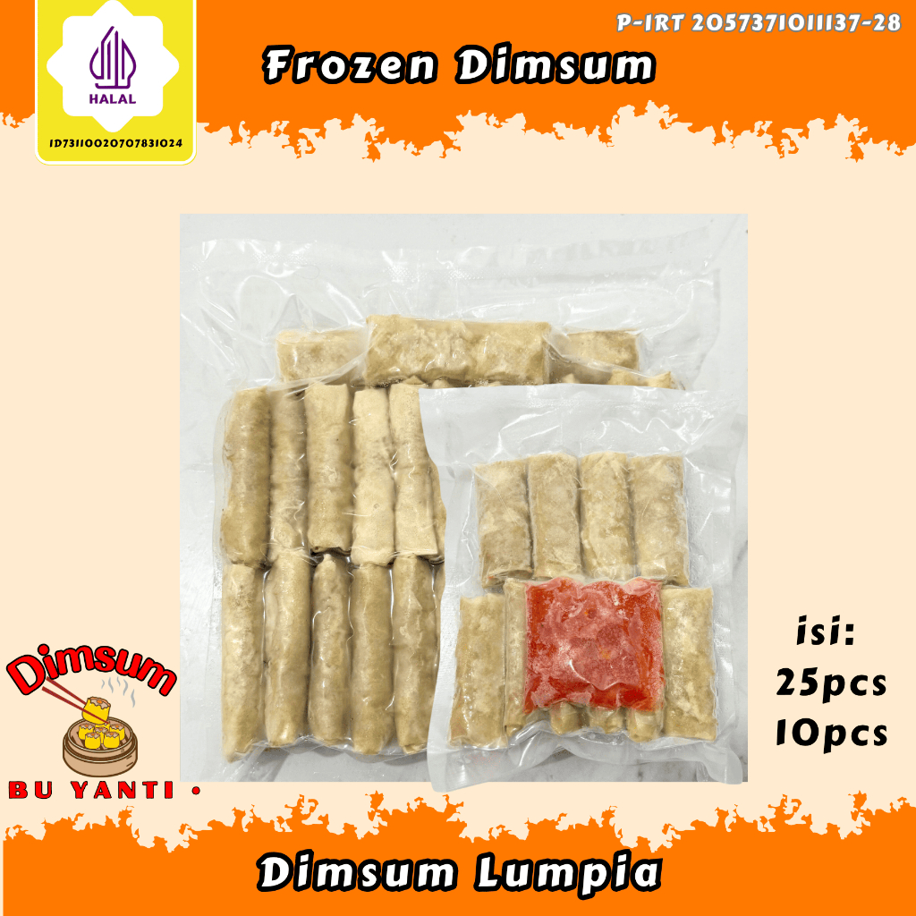 

DIMSUM FROZEN LUMPIA BEKU dimsum murah dimsum premium dimsum halal isi 10PCS/25PCS DIMSUM BU YANTI