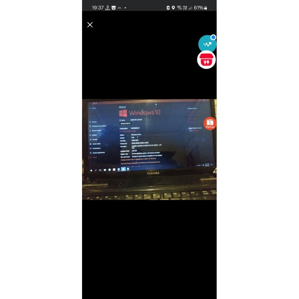 Laptop Toshiba L745 core i3 nvidia ssd 128 gb nego