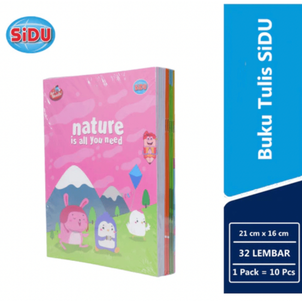 

Buku Tulis SIDU 32 lembar / 1pack ( 10pcs ) Buku Tulis SIDU 32lembar/Sidu Buku Tulis 32 isi 10