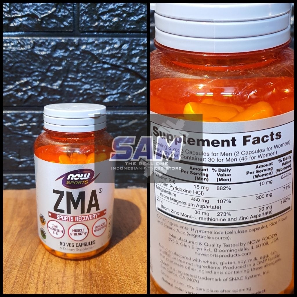 Suplemen Fitness NOW ZMA 90 kapsul Malang Sleep Support