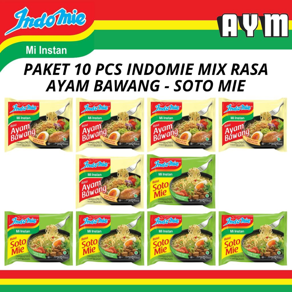

PAKET MIX 10 PCS INDOMIE AYAM BAWANG - SOTO