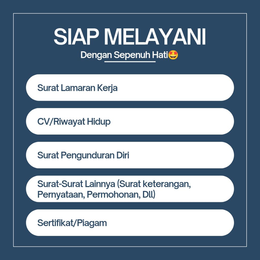 Surat Lamaran Kerja, Jasa Pembuatan Surat Lamaran Kerja, CV, Surat Surat