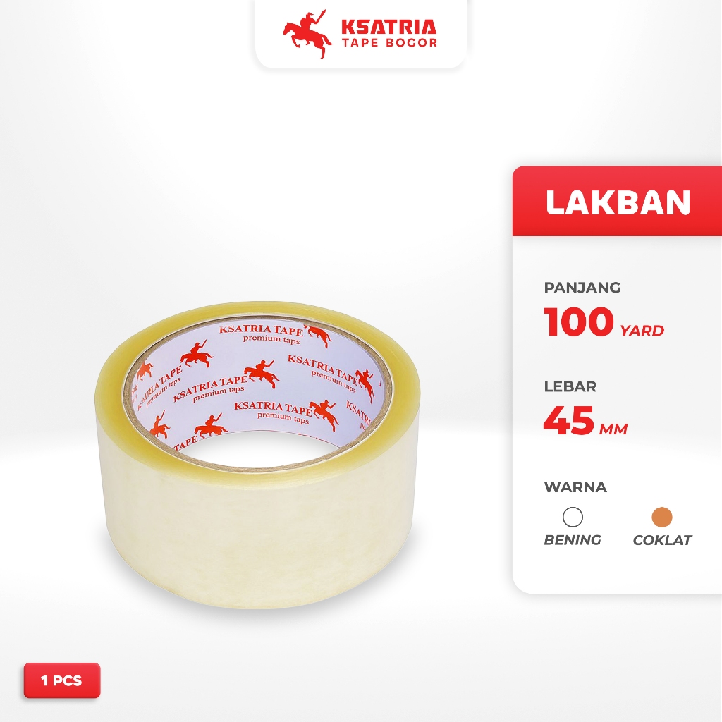 

Lakban Bening 45mm x 100 Yard OPP Tape Isolasi Ukuran 45x100 Putih Perekat Murah Solatip KsatriaTape