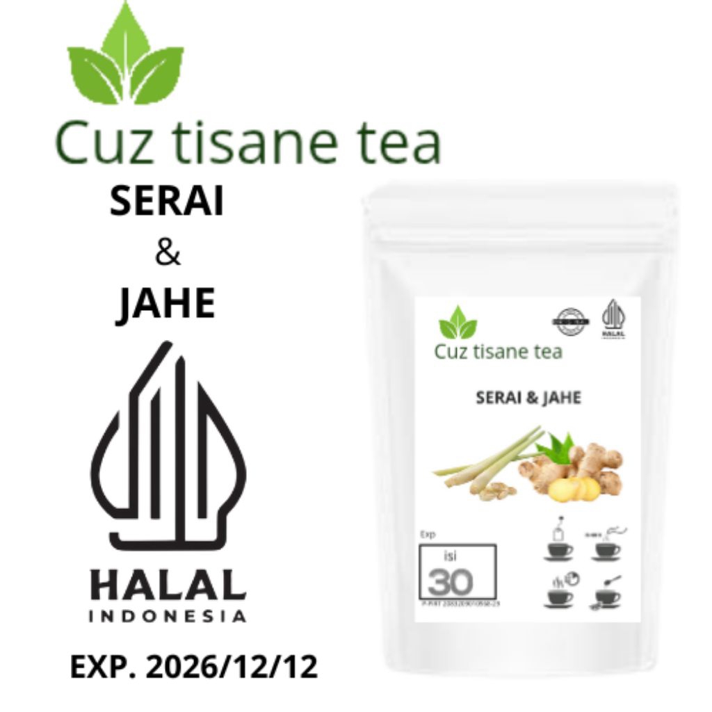 

Cuz tisane tea Teh serai & jahe isi 30 teabag