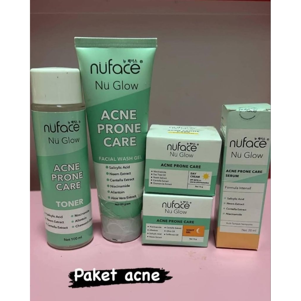 5 in 1 NuFace Nu Glow Acne Prone Care skincare paketan nuface acne jerawat