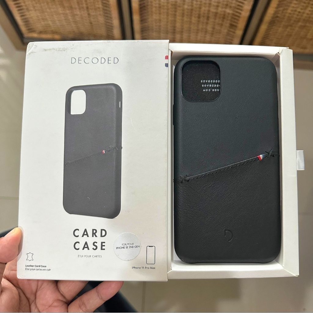 IBOX case Decoded Iphone 11 Pro Max case leather Black Noir ada card slot