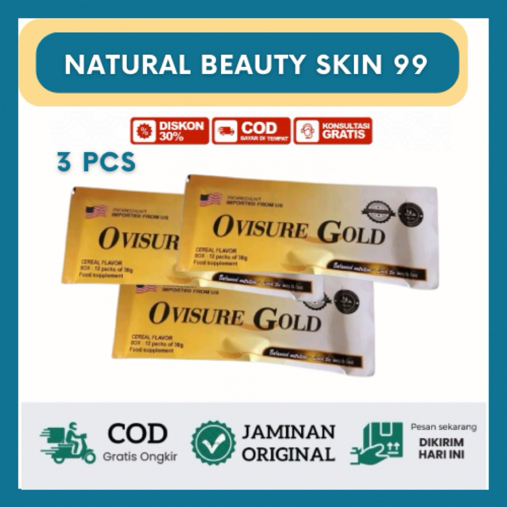 

Ovisure Gold Asli Original 3 Sachet Susu Bubuk Nyeri Sendi Otot Pengapuran Tulang