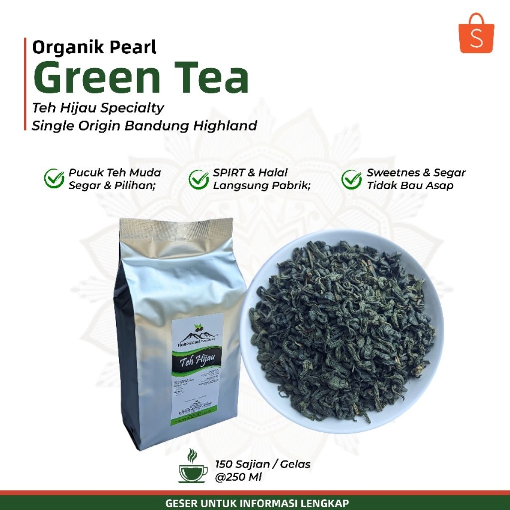 

Green Tea Teh Hijau Organik Premium - Daun Teh Hijau Asli Pucuk Pekoe Chinese Tea