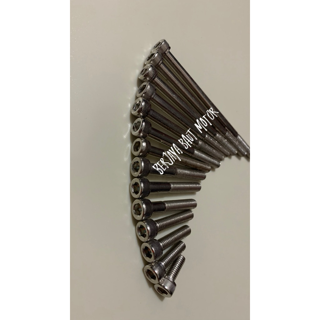 Baut L M6 Drat 10 NEKEL Kunci L5 Ukuran Lengkap / Baut L Ukuran M6 Kunci 10 Bahan Nekel LENGKAP