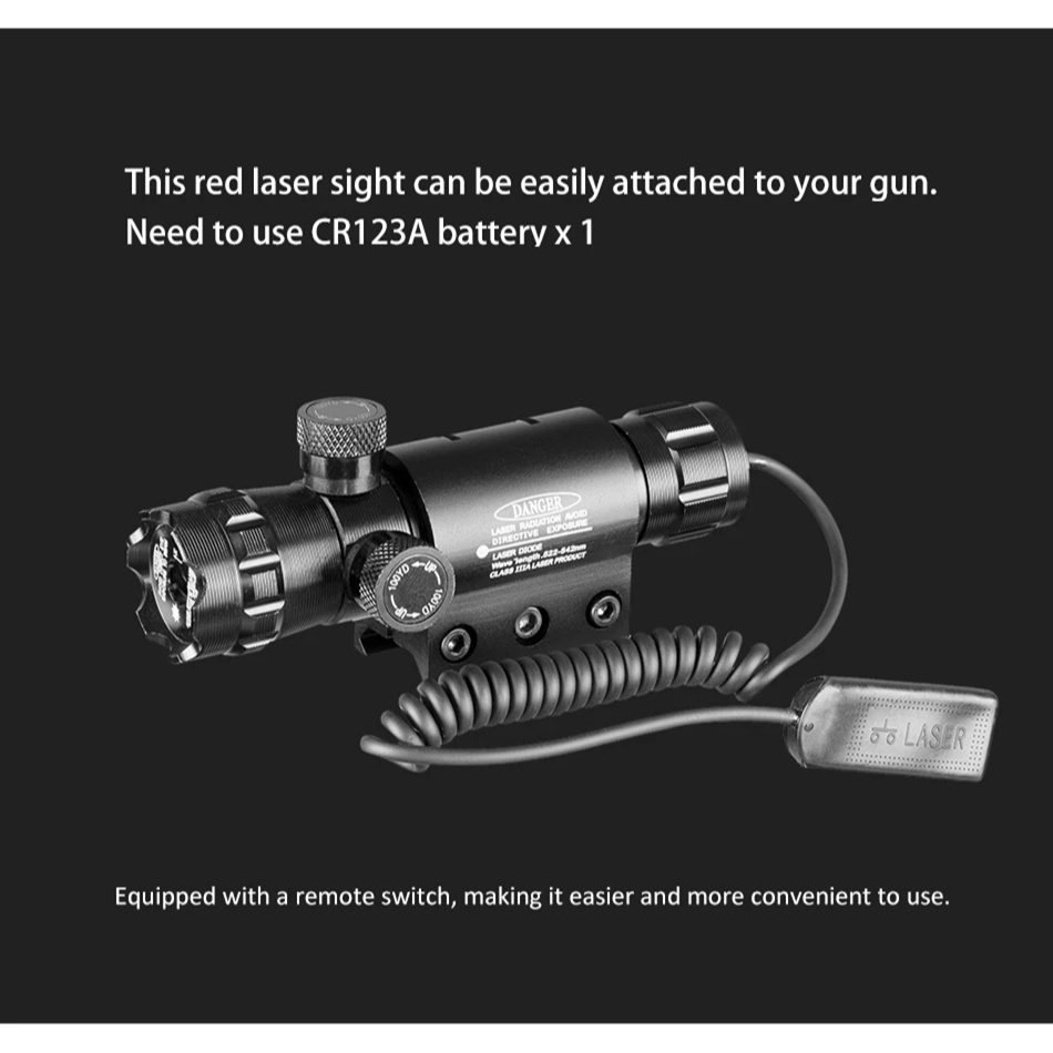 Tactical Pointer Laser Mount Green Dot Laser Sight Scope 20mm Rail With Battery