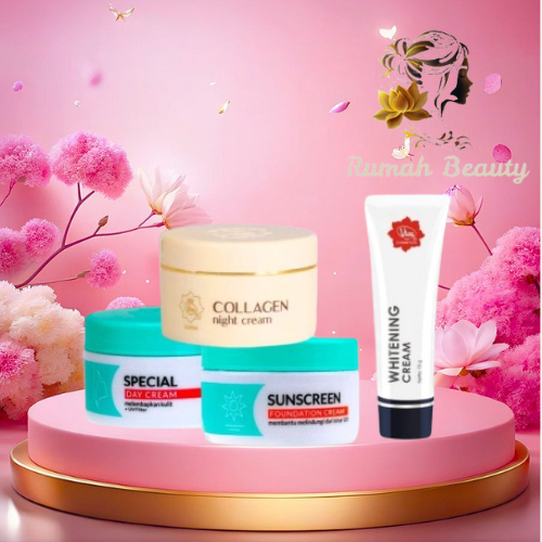 Paket  4in1 Perawatan Wajah Viva BPOM dengan Krim Whitenig, Krim Siang, Krim Malam, dan Sunscrean