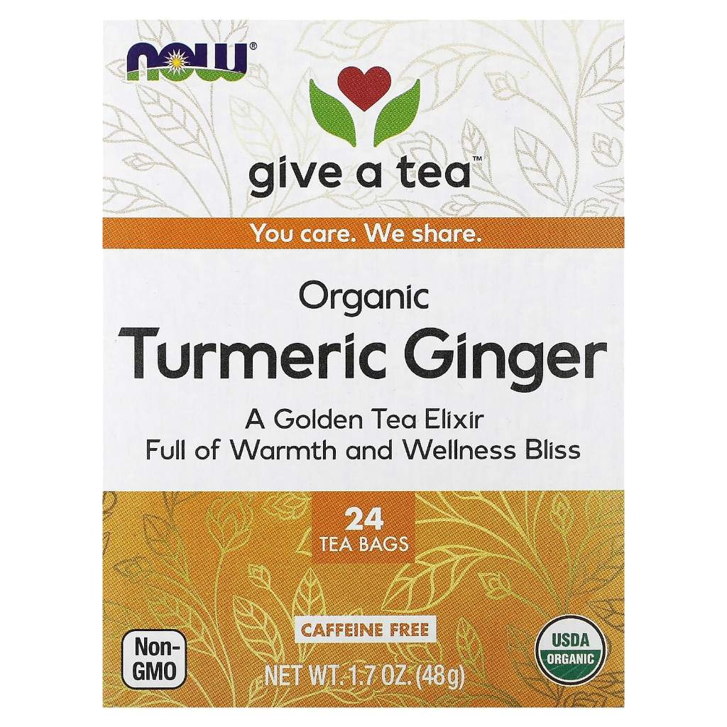 

NOW Foods Organic Turmeric Ginger Caffeine Free 24 Tea Bags