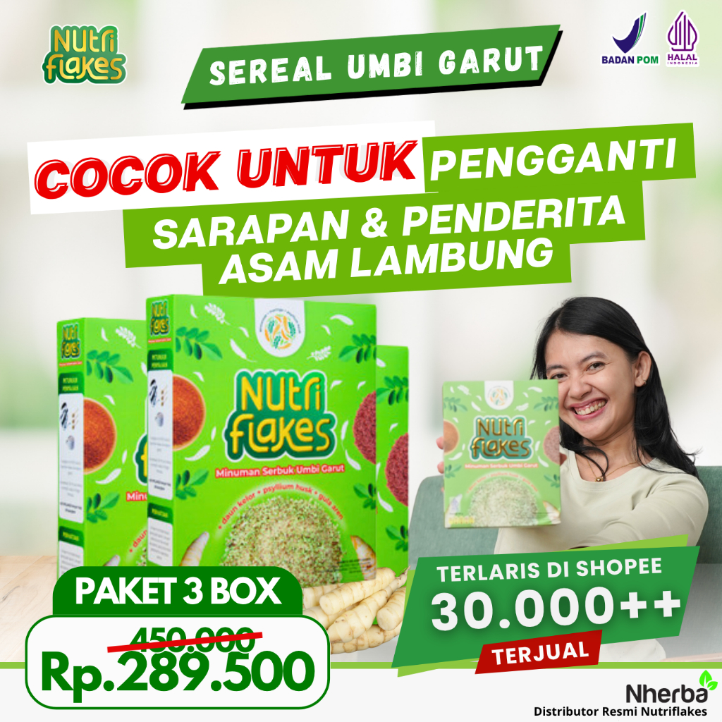 

Techaddict Store Nutriflakes Sereal Umbi Garut Penggi Sarapan Untuk Atasi Asam Lambung Maag & Gerd