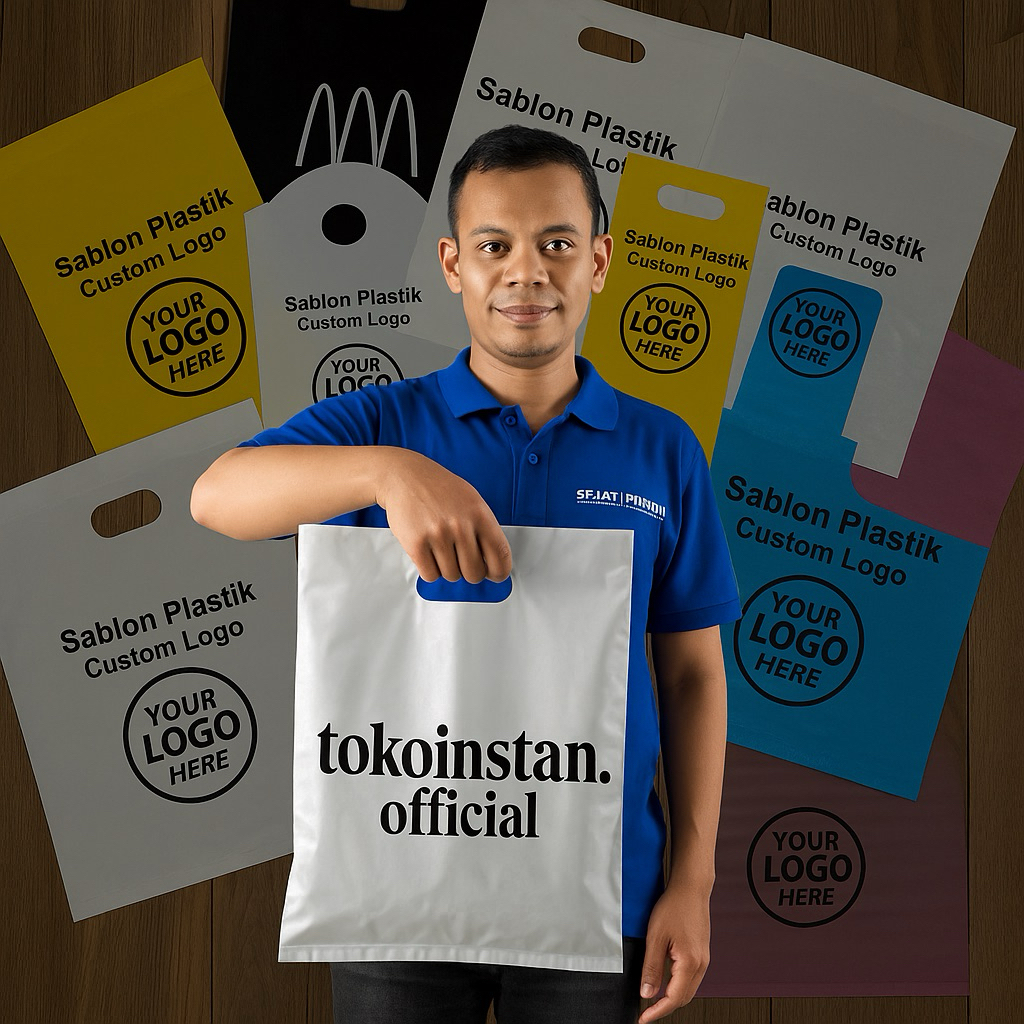 

Sablon plastik berbagai ukuran dan Free desain 30 X 40 CM