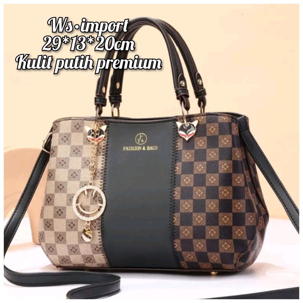 Ws•import N2 Tas Tangan Selempang Kulit Putih Premium Elegan & Tahan Lama Fashion Bags  Wanita
